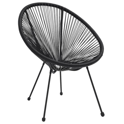 Moon-Gartenstühle 2 Stk. Rattan Schwarz - Pazzar.ch