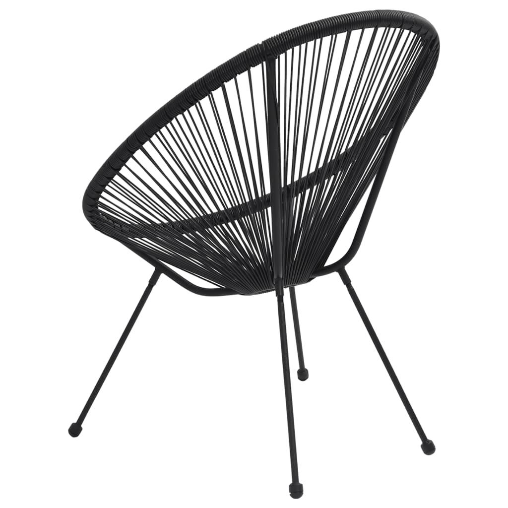 Moon-Gartenstühle 2 Stk. Rattan Schwarz - Pazzar.ch