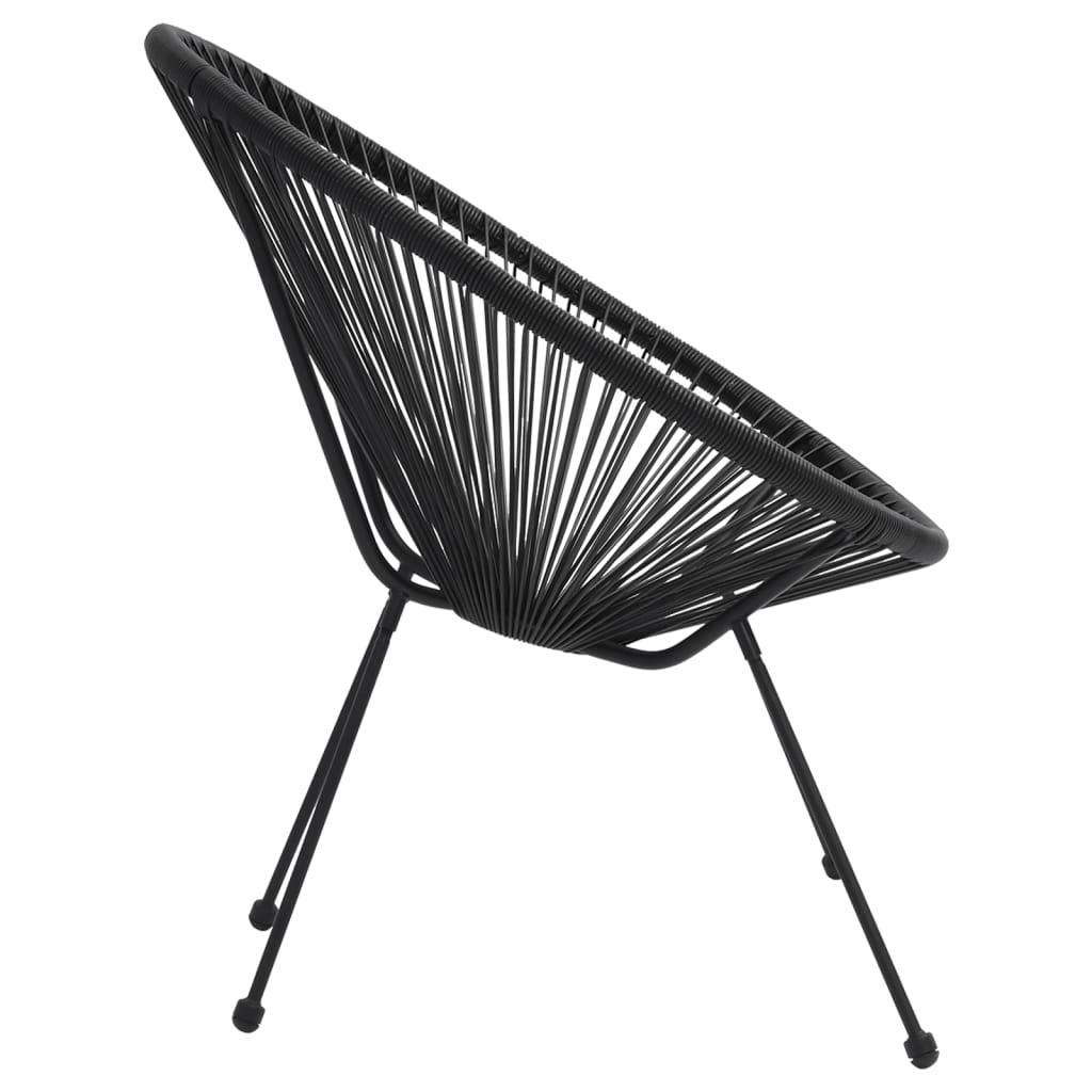 Moon-Gartenstühle 2 Stk. Rattan Schwarz - Pazzar.ch