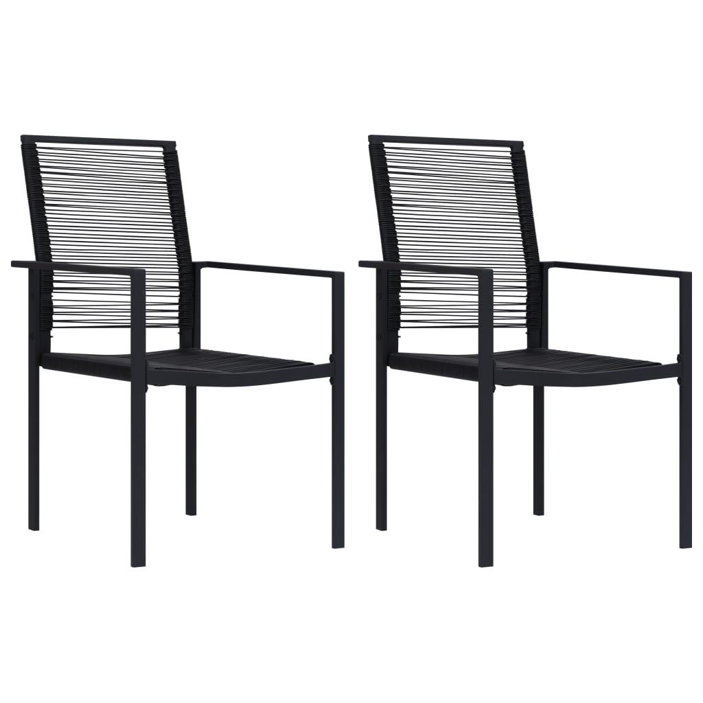 Gartenstühle 2 Stk. PVC Rattan Schwarz - Pazzar.ch