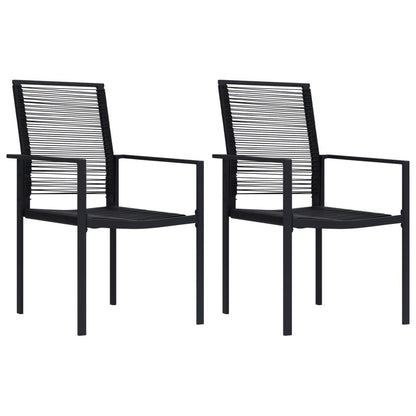 Gartenstühle 2 Stk. PVC Rattan Schwarz - Pazzar.ch