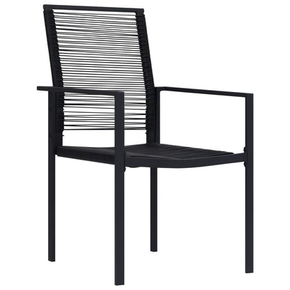 Gartenstühle 2 Stk. PVC Rattan Schwarz - Pazzar.ch