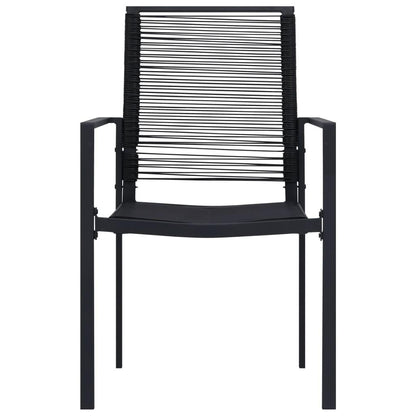 Gartenstühle 2 Stk. PVC Rattan Schwarz - Pazzar.ch