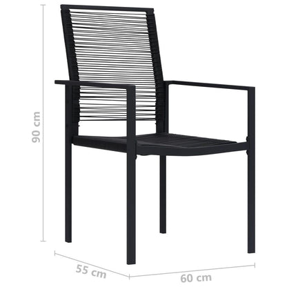 Gartenstühle 2 Stk. PVC Rattan Schwarz - Pazzar.ch