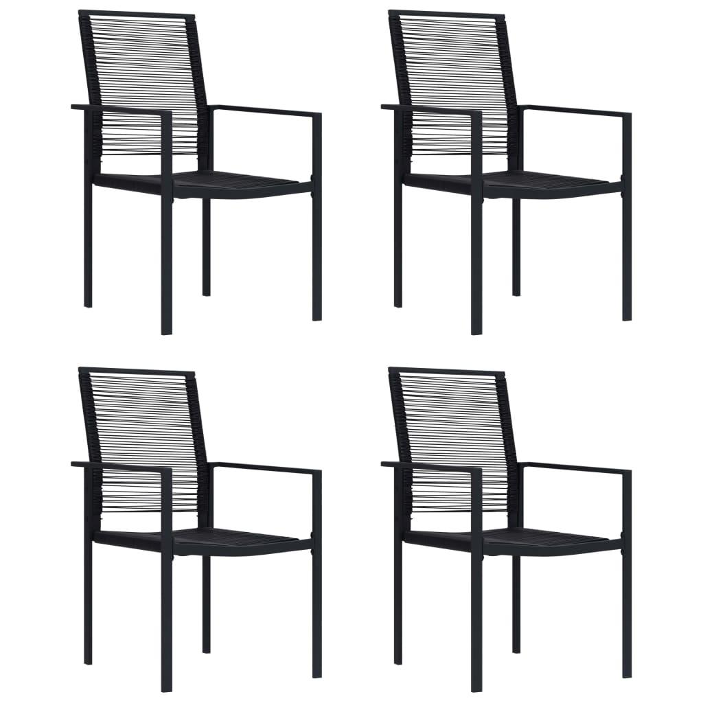 Gartenstühle 4 Stk. PVC Rattan Schwarz - Pazzar.ch