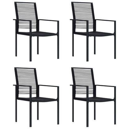 Gartenstühle 4 Stk. PVC Rattan Schwarz - Pazzar.ch