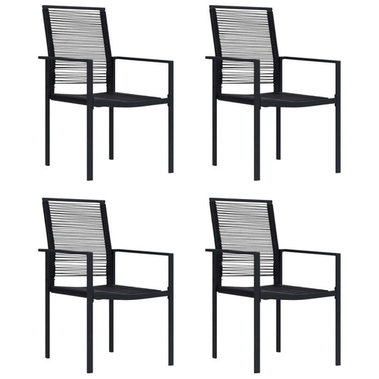 Gartenstühle 4 Stk. PVC Rattan Schwarz - Pazzar.ch