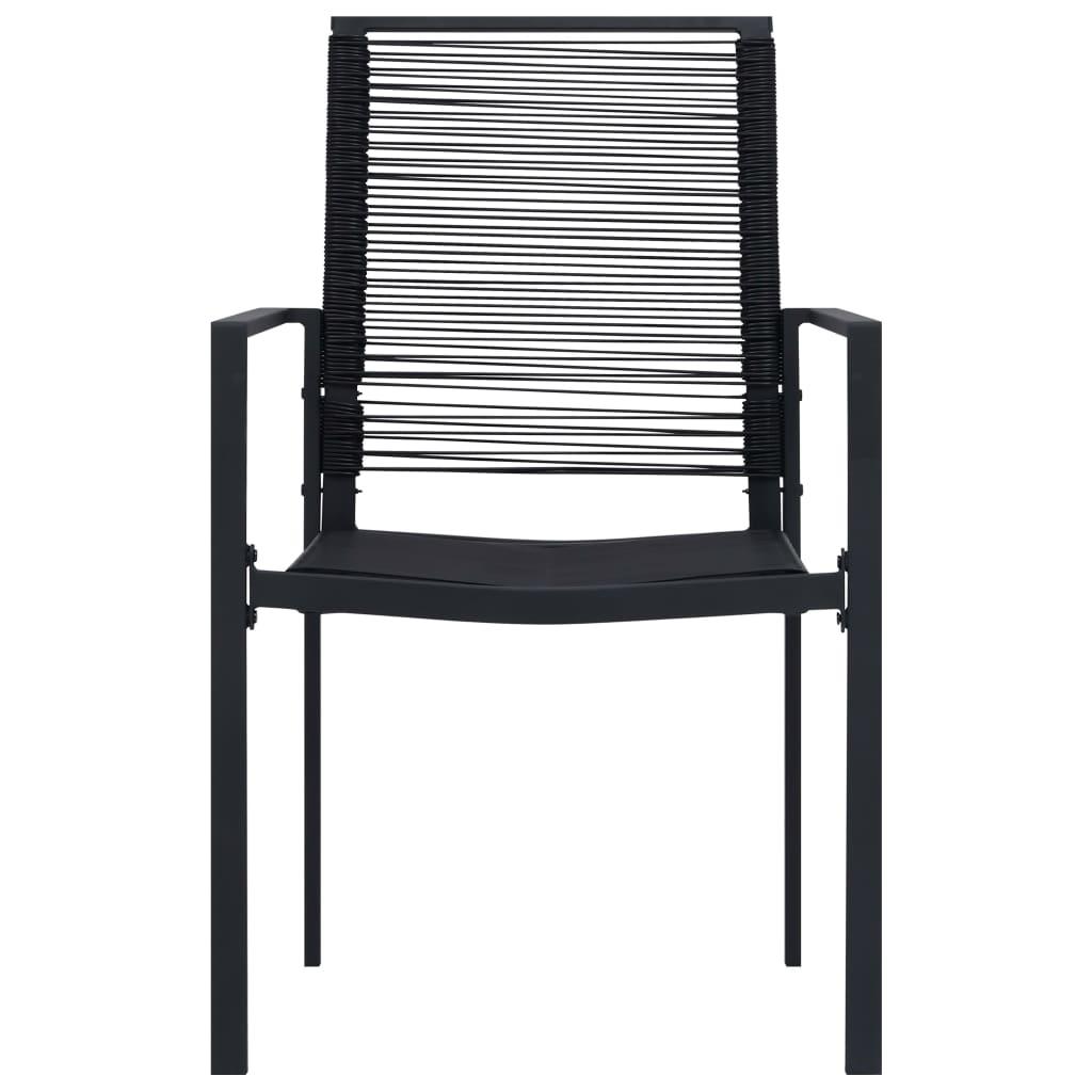 Gartenstühle 4 Stk. PVC Rattan Schwarz - Pazzar.ch