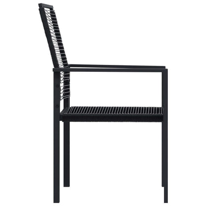 Gartenstühle 4 Stk. PVC Rattan Schwarz - Pazzar.ch