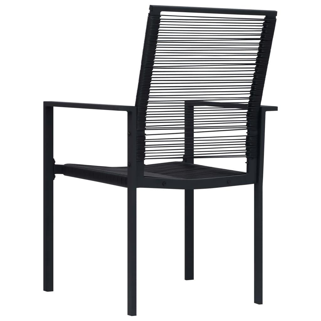 Gartenstühle 4 Stk. PVC Rattan Schwarz - Pazzar.ch
