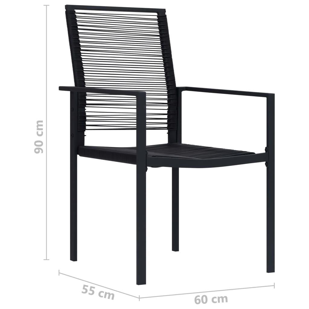 Gartenstühle 4 Stk. PVC Rattan Schwarz - Pazzar.ch