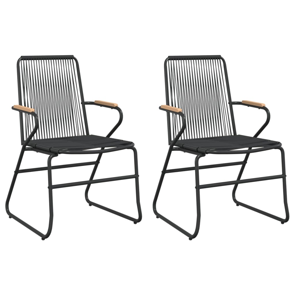Gartenstühle 2 Stk. Schwarz 58x59x85,5 cm PVC Rattan - Pazzar.ch