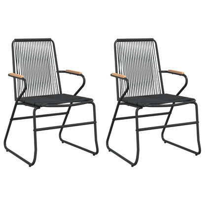 Gartenstühle 2 Stk. Schwarz 58x59x85,5 cm PVC Rattan - Pazzar.ch