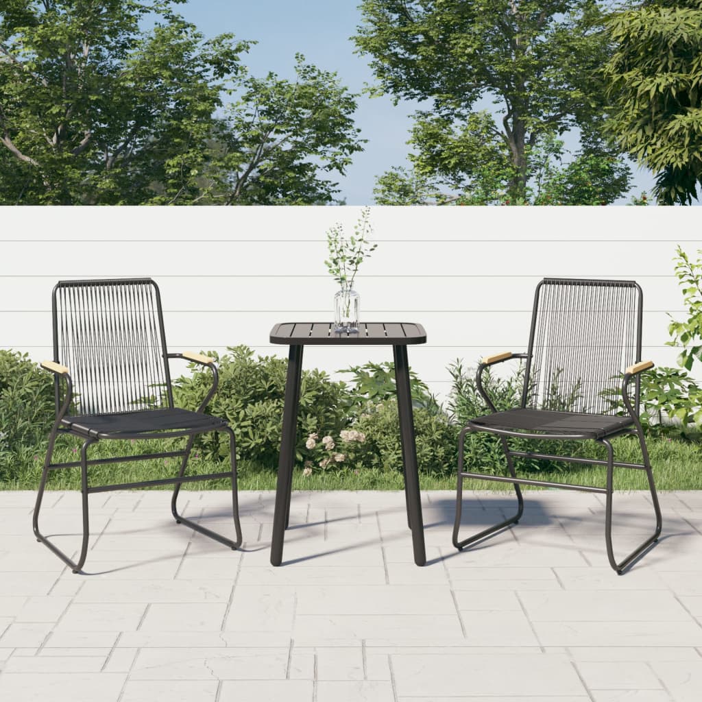 Gartenstühle 2 Stk. Schwarz 58x59x85,5 cm PVC Rattan - Pazzar.ch