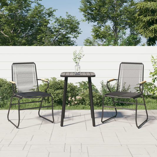 Gartenstühle 2 Stk. Schwarz 58x59x85,5 cm PVC Rattan - Pazzar.ch