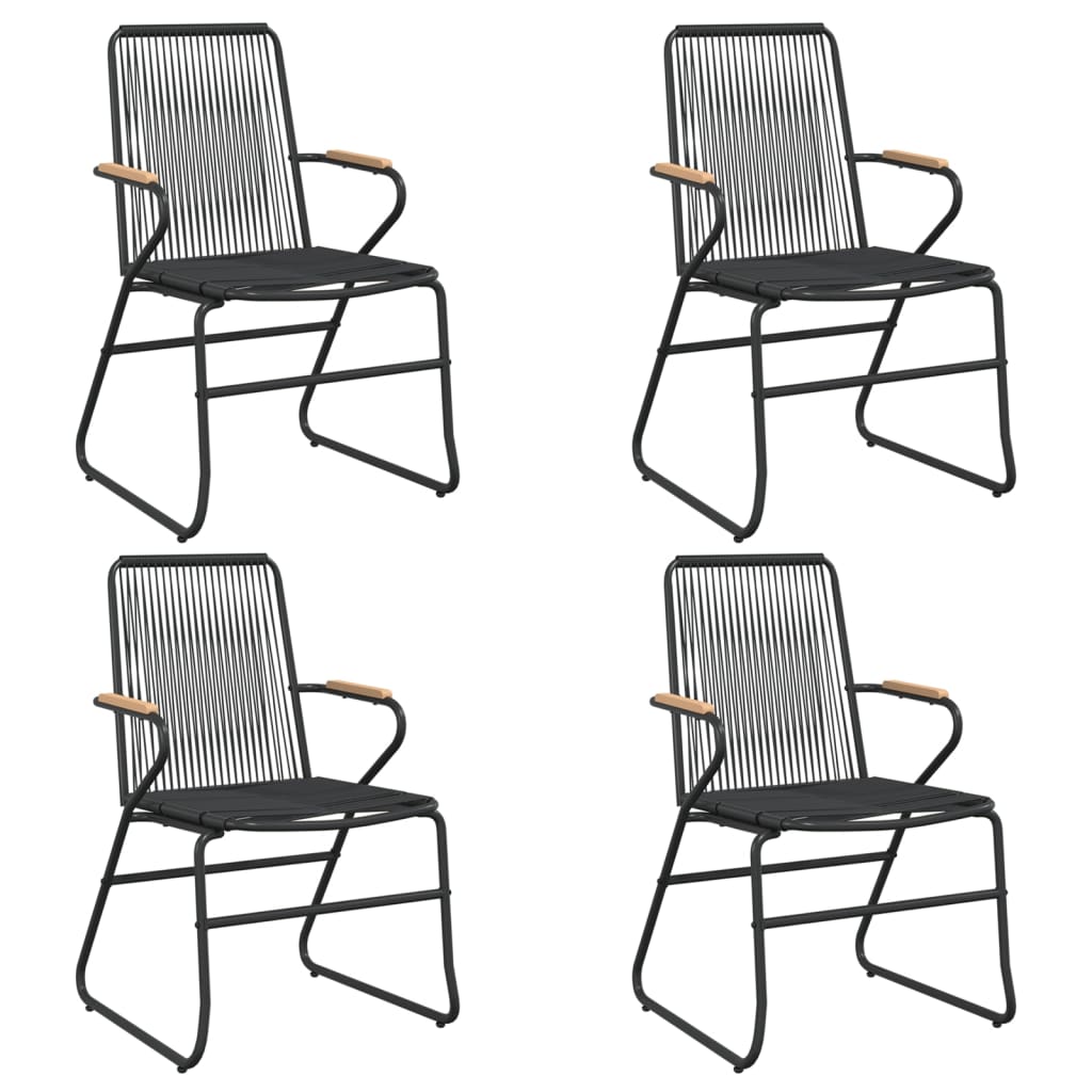 Gartenstühle 4 Stk. Schwarz 58x59x85,5 cm PVC Rattan - Pazzar.ch