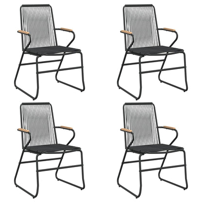 Gartenstühle 4 Stk. Schwarz 58x59x85,5 cm PVC Rattan - Pazzar.ch