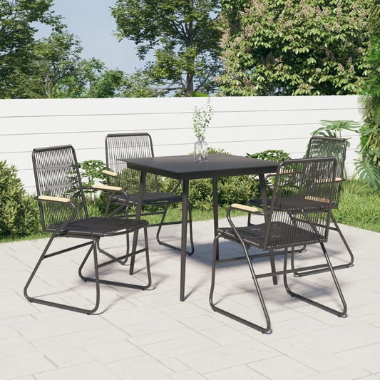 Gartenstühle 4 Stk. Schwarz 58x59x85,5 cm PVC Rattan - Pazzar.ch