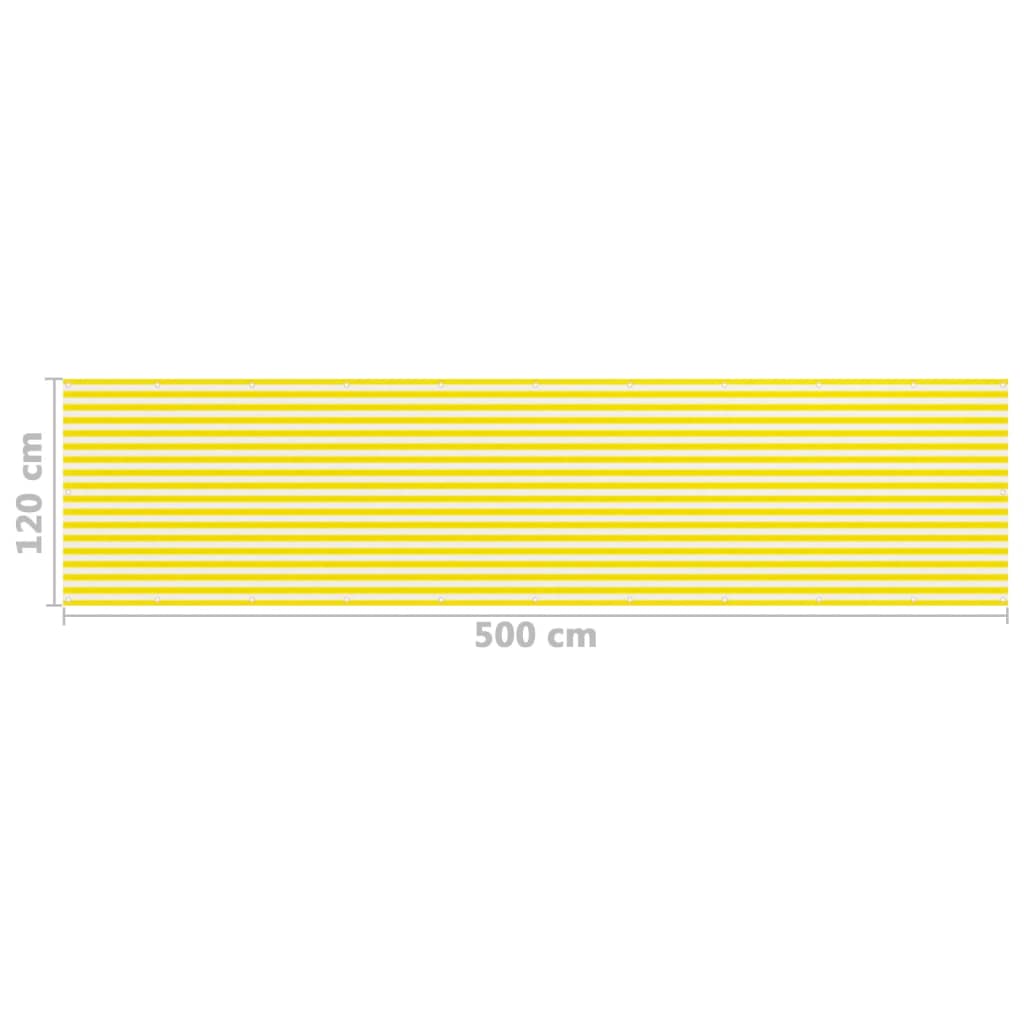 Balkon-Sichtschutz Gelb und Weiß 120x500 cm HDPE - Pazzar.ch