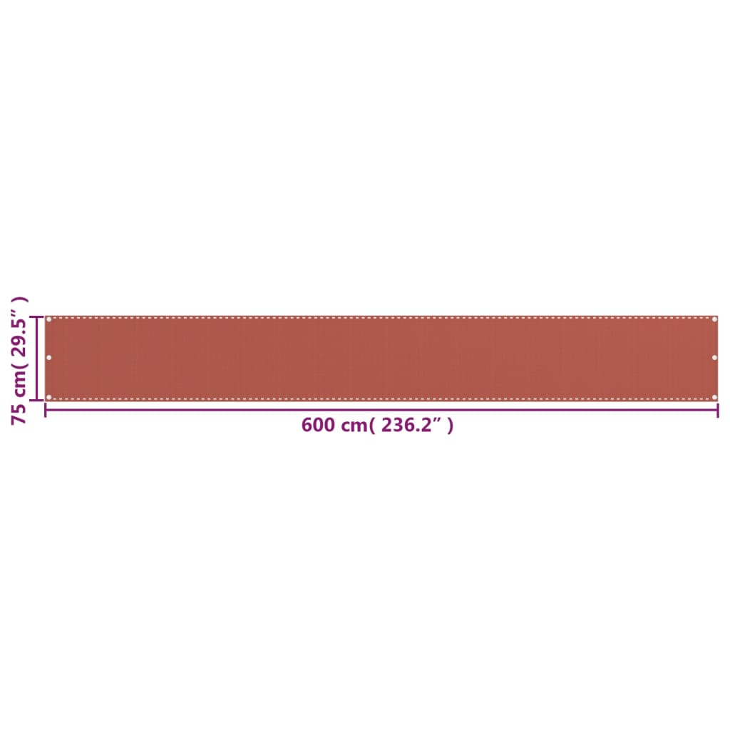 Balkon-Sichtschutz Terracotta-Rot 75x600 cm HDPE - Pazzar.ch