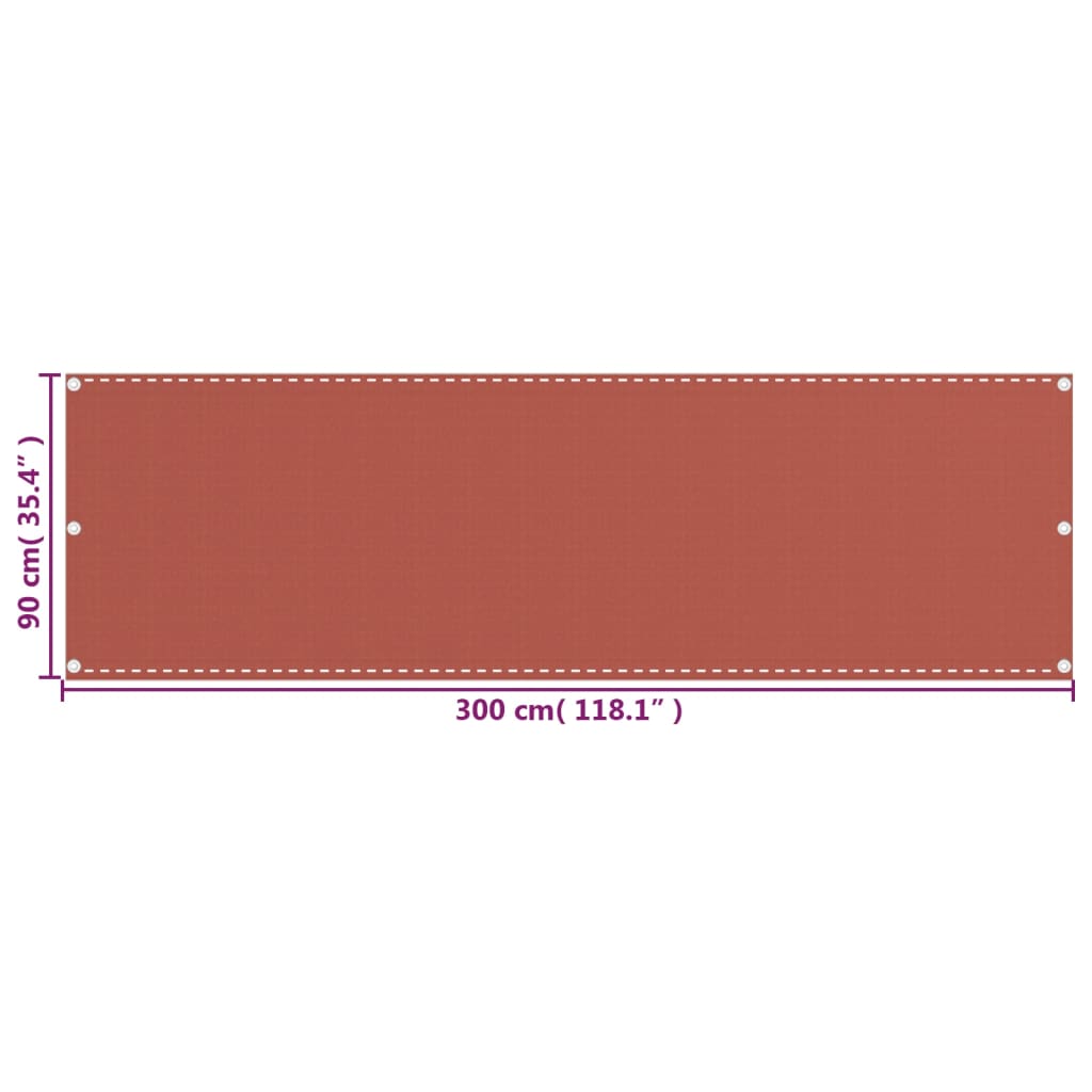 Balkon-Sichtschutz Terracotta-Rot 90x300 cm HDPE - Pazzar.ch