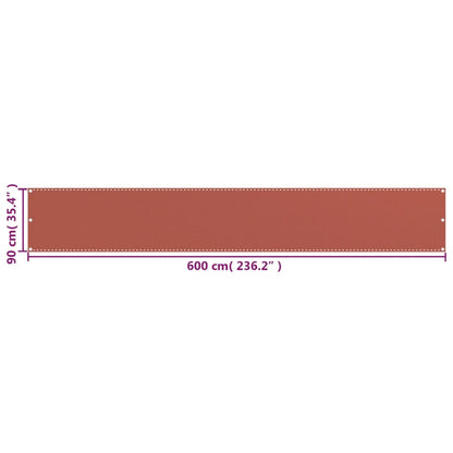 Balkon-Sichtschutz Terracotta-Rot 90x600 cm HDPE - Pazzar.ch
