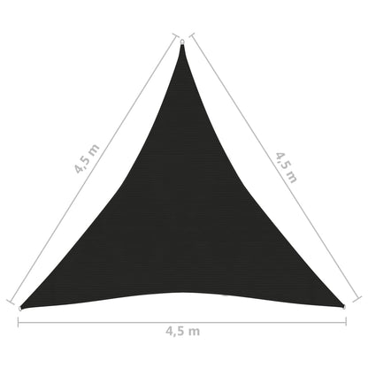 Sonnensegel 160 g/m² Schwarz 4,5x4,5x4,5 m HDPE - Pazzar.ch