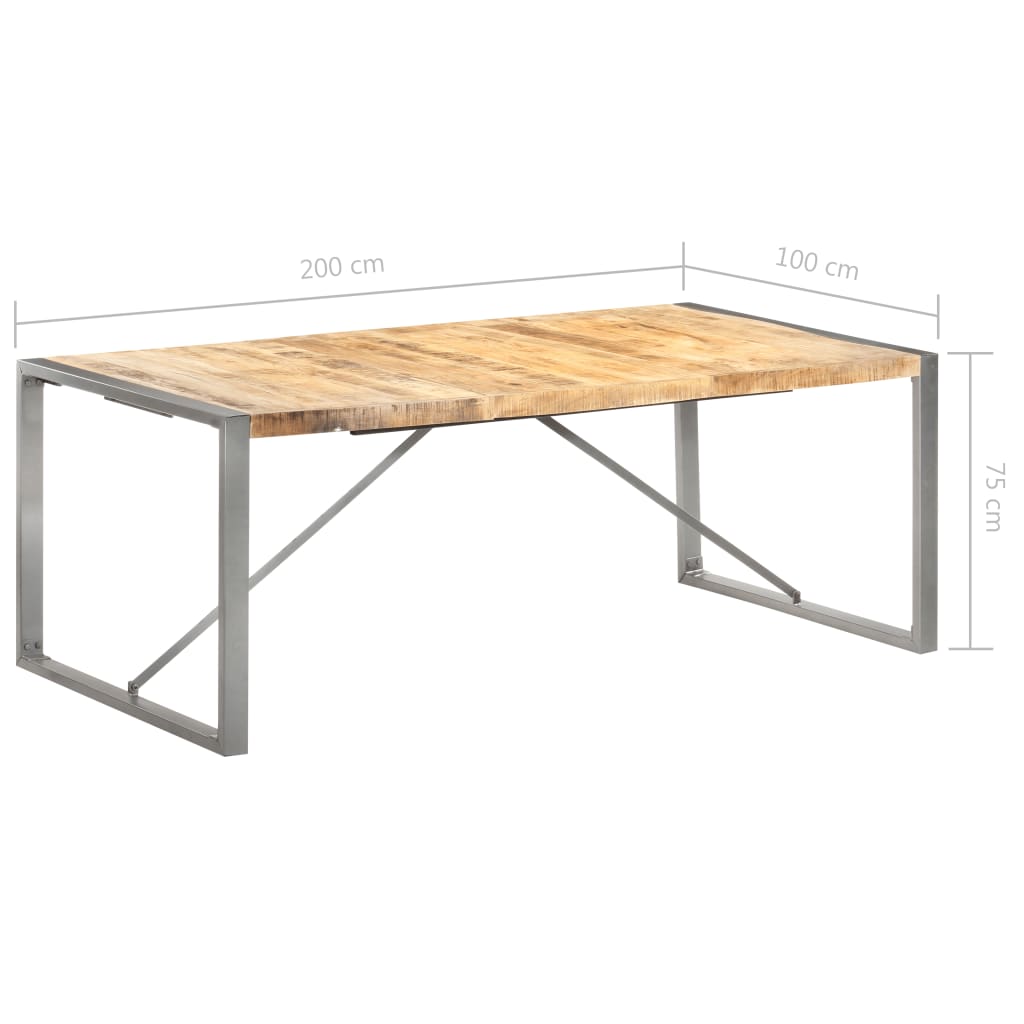 Esstisch 200x100x75 cm Raues Mango-Massivholz - Pazzar.ch