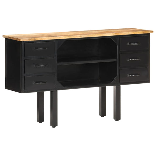 Sideboard 110x30x65 cm Raues Mango-Massivholz und Stahl - Pazzar.ch