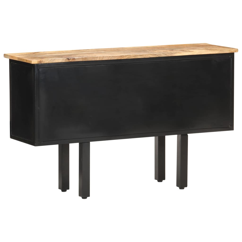 Sideboard 110x30x65 cm Raues Mango-Massivholz und Stahl - Pazzar.ch