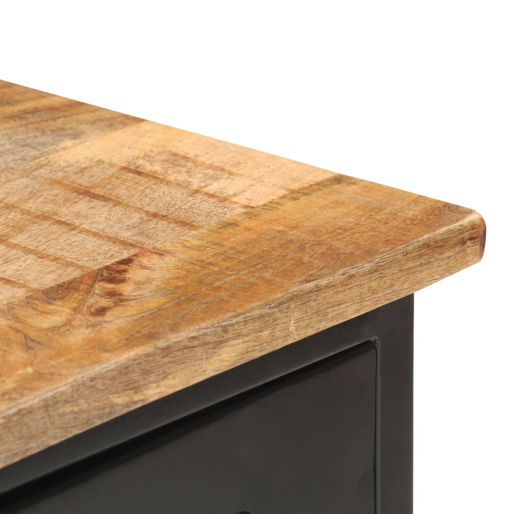 Sideboard 110x30x65 cm Raues Mango-Massivholz und Stahl - Pazzar.ch
