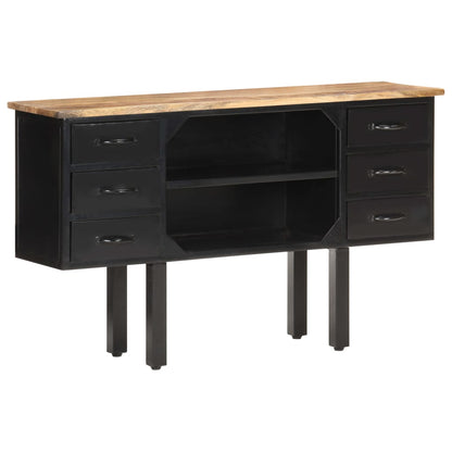 Sideboard 110x30x65 cm Raues Mango-Massivholz und Stahl - Pazzar.ch