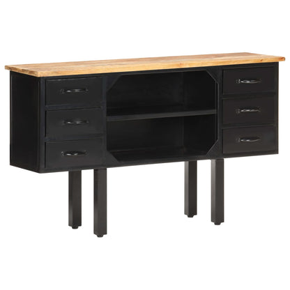 Sideboard 110x30x65 cm Raues Mango-Massivholz und Stahl - Pazzar.ch