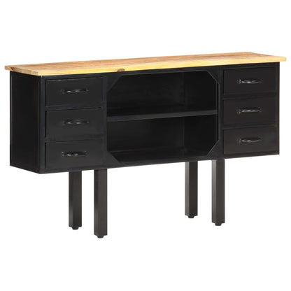 Sideboard 110x30x65 cm Raues Mango-Massivholz und Stahl - Pazzar.ch