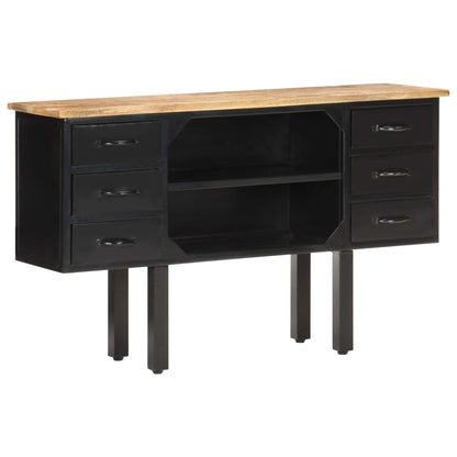 Sideboard 110x30x65 cm Raues Mango-Massivholz und Stahl - Pazzar.ch