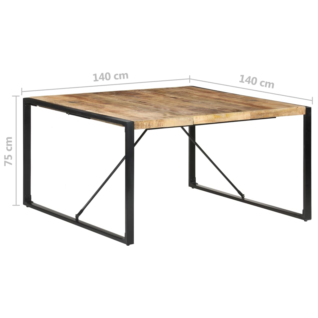 Esstisch 140x140x75 cm Raues Mangoholz - Pazzar.ch