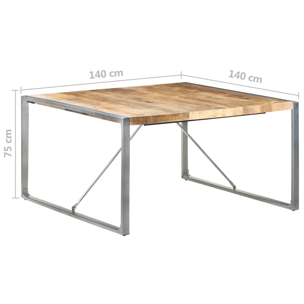 Esstisch 140x140x75 cm Raues Mangoholz - Pazzar.ch