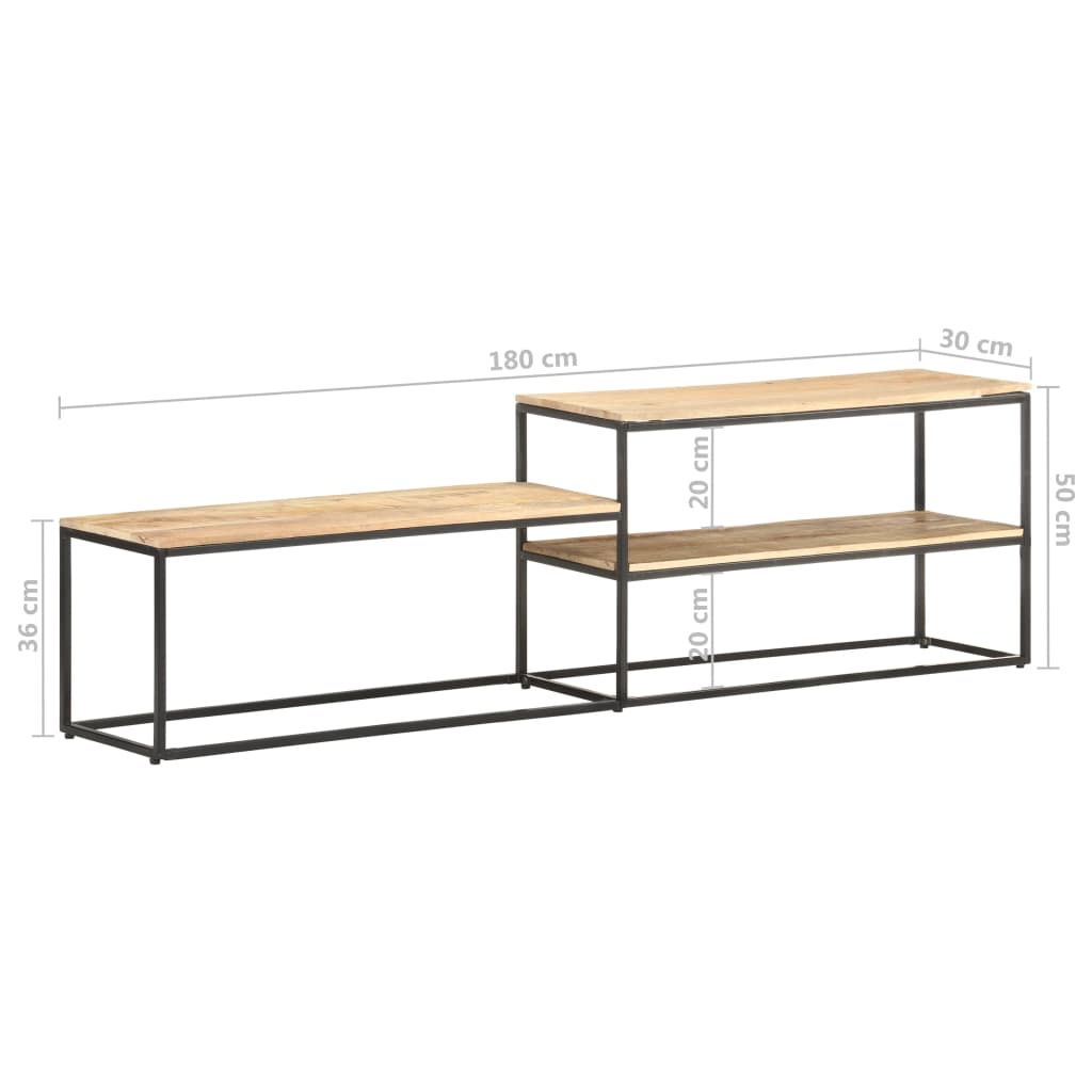 TV-Schrank 180x30x50 cm Raues Mangoholz - Pazzar.ch