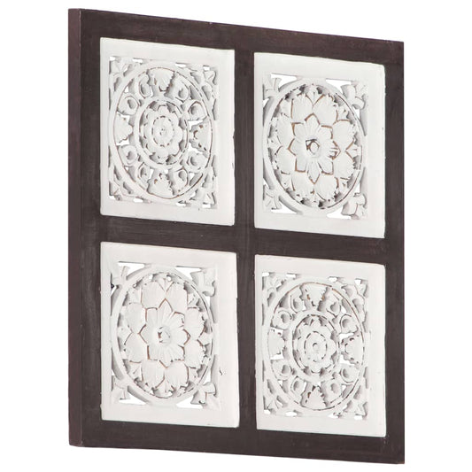 Handgeschnitztes Wandpaneel MDF 40x40x1,5 cm Braun und Weiß - Pazzar.ch