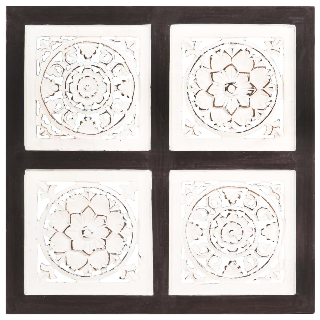 Handgeschnitztes Wandpaneel MDF 40x40x1,5 cm Braun und Weiß - Pazzar.ch