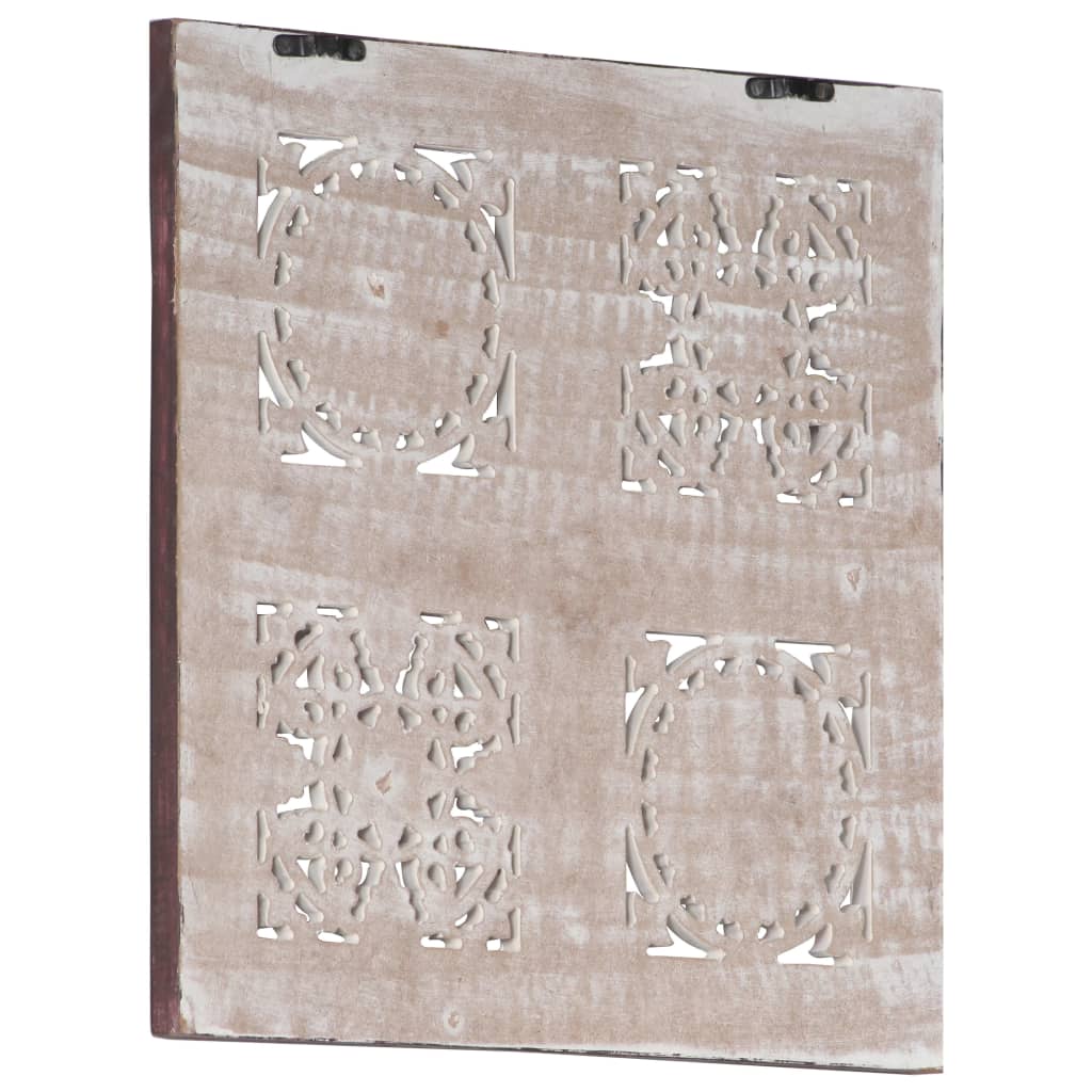 Handgeschnitztes Wandpaneel MDF 40x40x1,5 cm Braun und Weiß - Pazzar.ch
