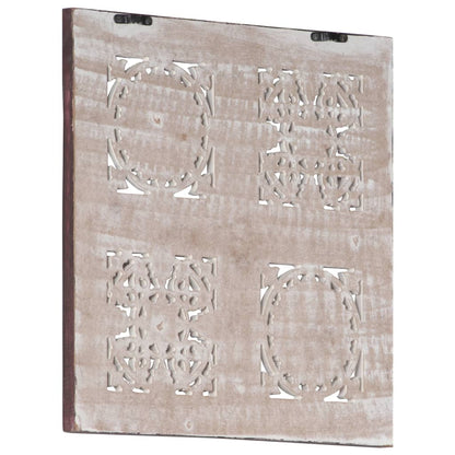 Handgeschnitztes Wandpaneel MDF 40x40x1,5 cm Braun und Weiß - Pazzar.ch