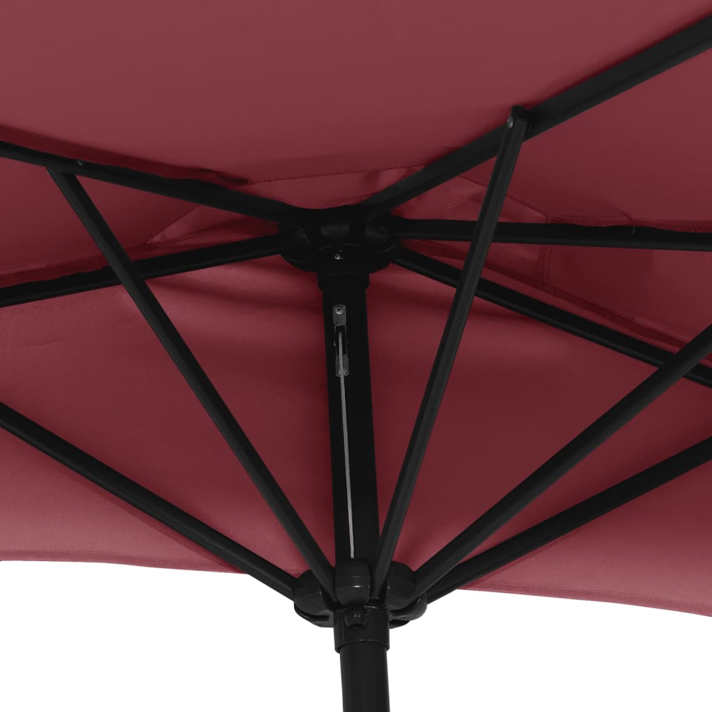 Balkon-Sonnenschirm Alu-Mast Terrakotta 270x144x222cm Halbrund - Pazzar.ch