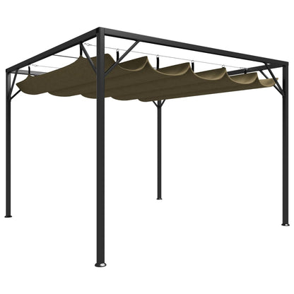 Gartenpavillon mit Ausziehbarem Dach 3x3 m Taupe 180 g/m² - Pazzar.ch