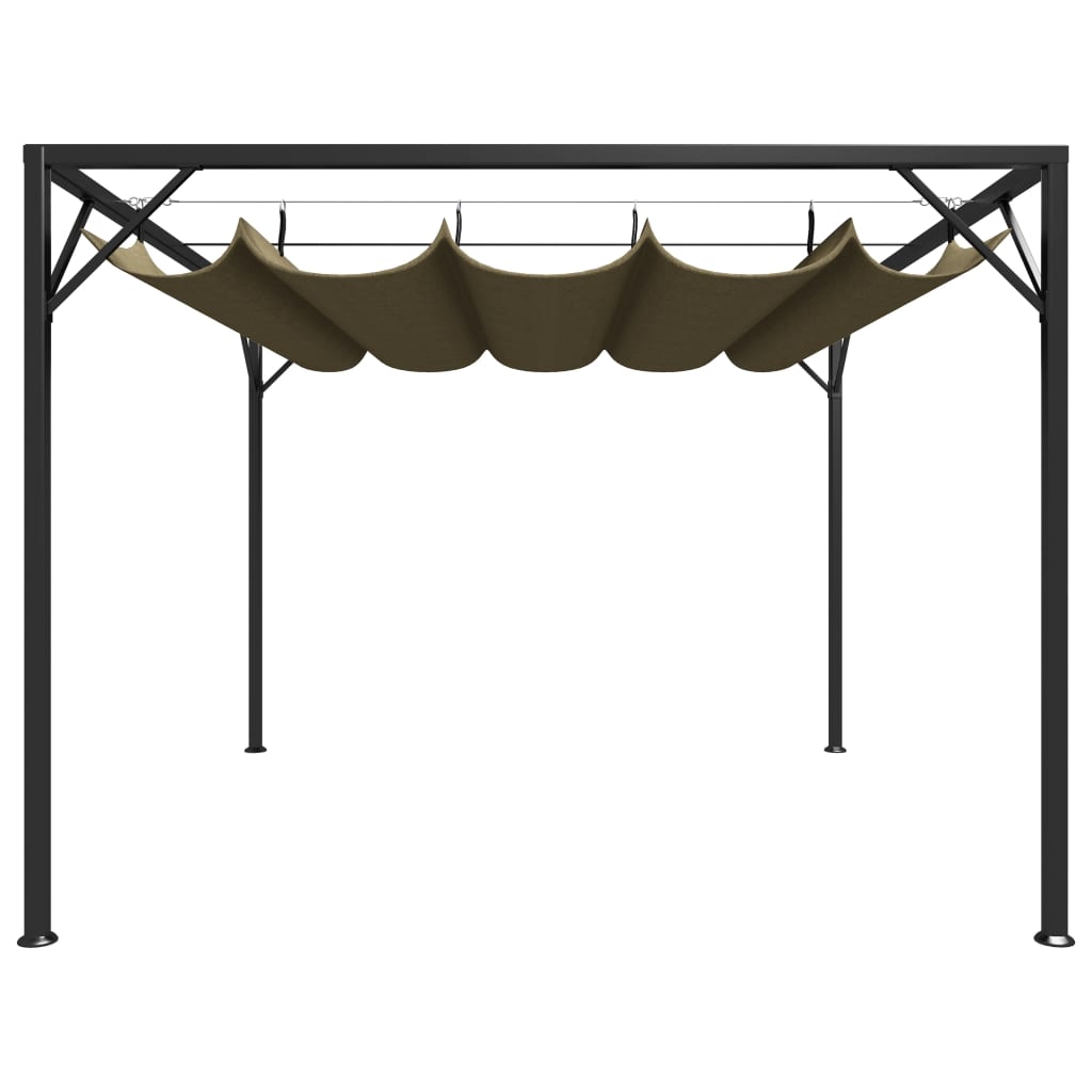 Gartenpavillon mit Ausziehbarem Dach 3x3 m Taupe 180 g/m² - Pazzar.ch