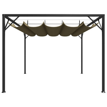 Gartenpavillon mit Ausziehbarem Dach 3x3 m Taupe 180 g/m² - Pazzar.ch