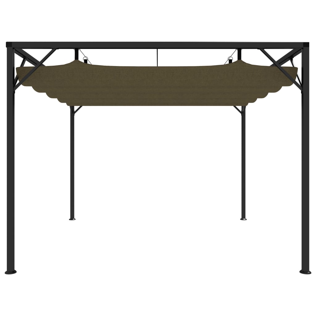 Gartenpavillon mit Ausziehbarem Dach 3x3 m Taupe 180 g/m² - Pazzar.ch