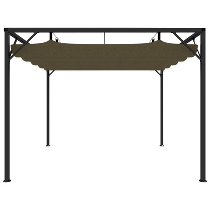 Gartenpavillon mit Ausziehbarem Dach 3x3 m Taupe 180 g/m² - Pazzar.ch