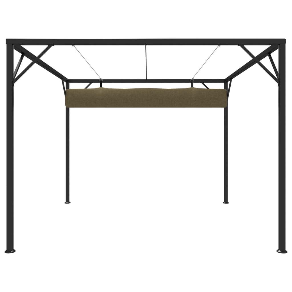 Gartenpavillon mit Ausziehbarem Dach 3x3 m Taupe 180 g/m² - Pazzar.ch