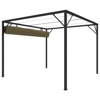 Gartenpavillon mit Ausziehbarem Dach 3x3 m Taupe 180 g/m² - Pazzar.ch